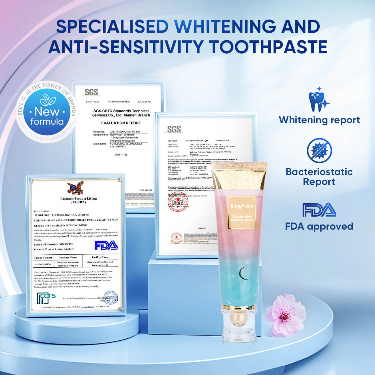 Dentifrice blanchissant BodyAccel à la niacinamide